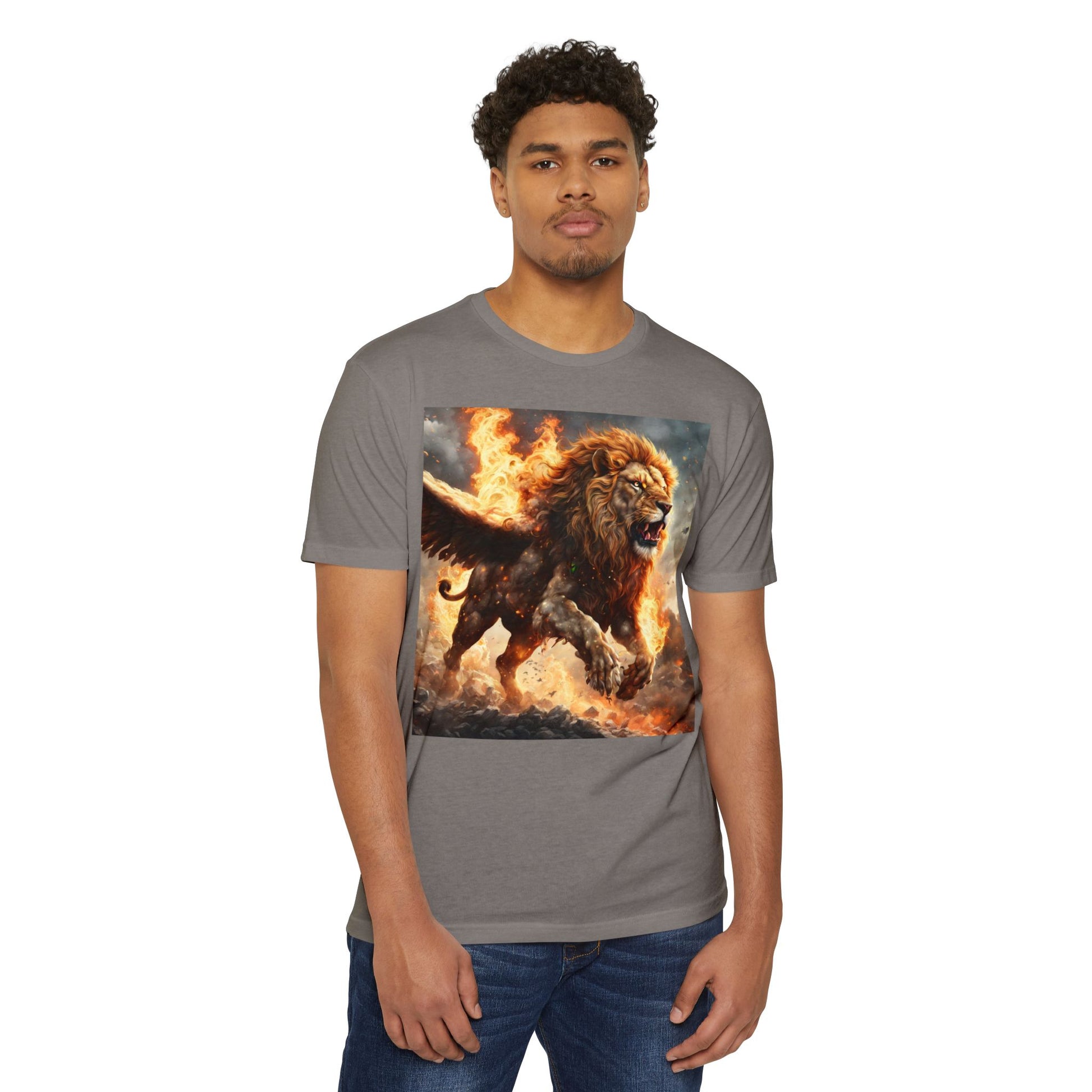 Dynamic Lion Graphic Tee, Unisex T-Shirt, Animal Lover Gift, Summer Casual Wear, Statement Shirt, Unique Graphic Apparel