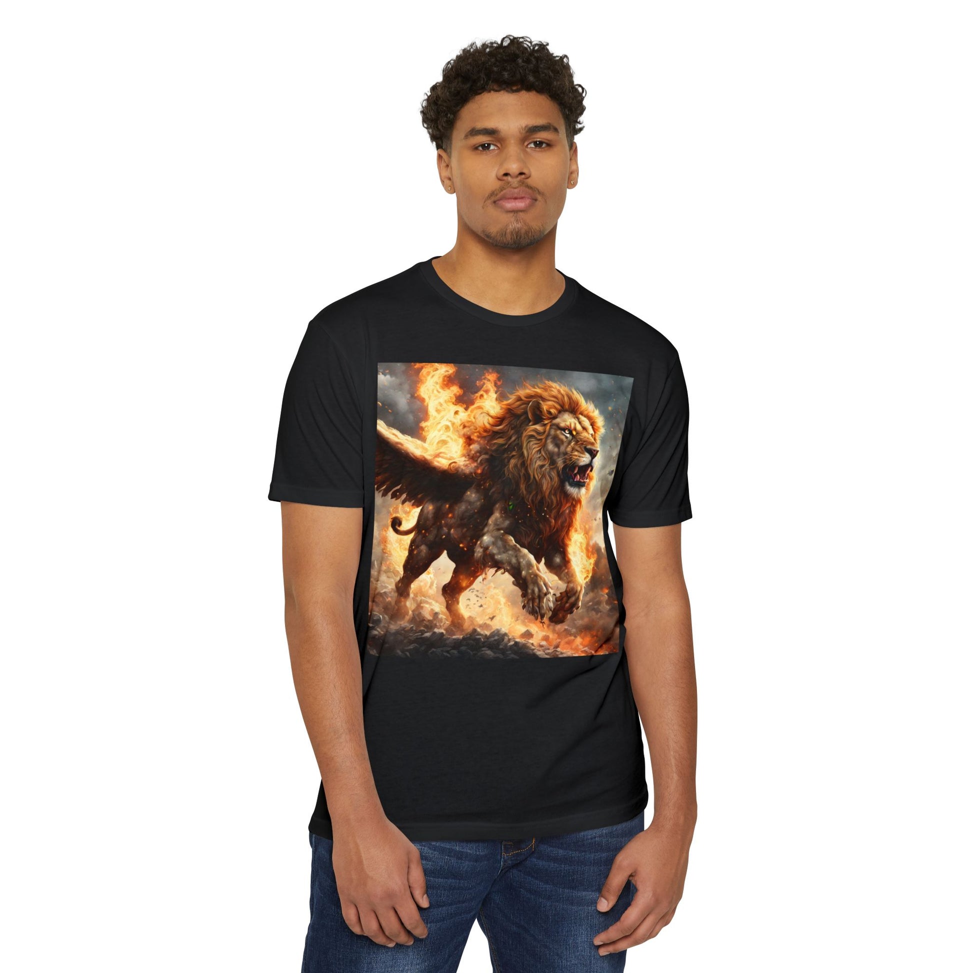 Dynamic Lion Graphic Tee, Unisex T-Shirt, Animal Lover Gift, Summer Casual Wear, Statement Shirt, Unique Graphic Apparel