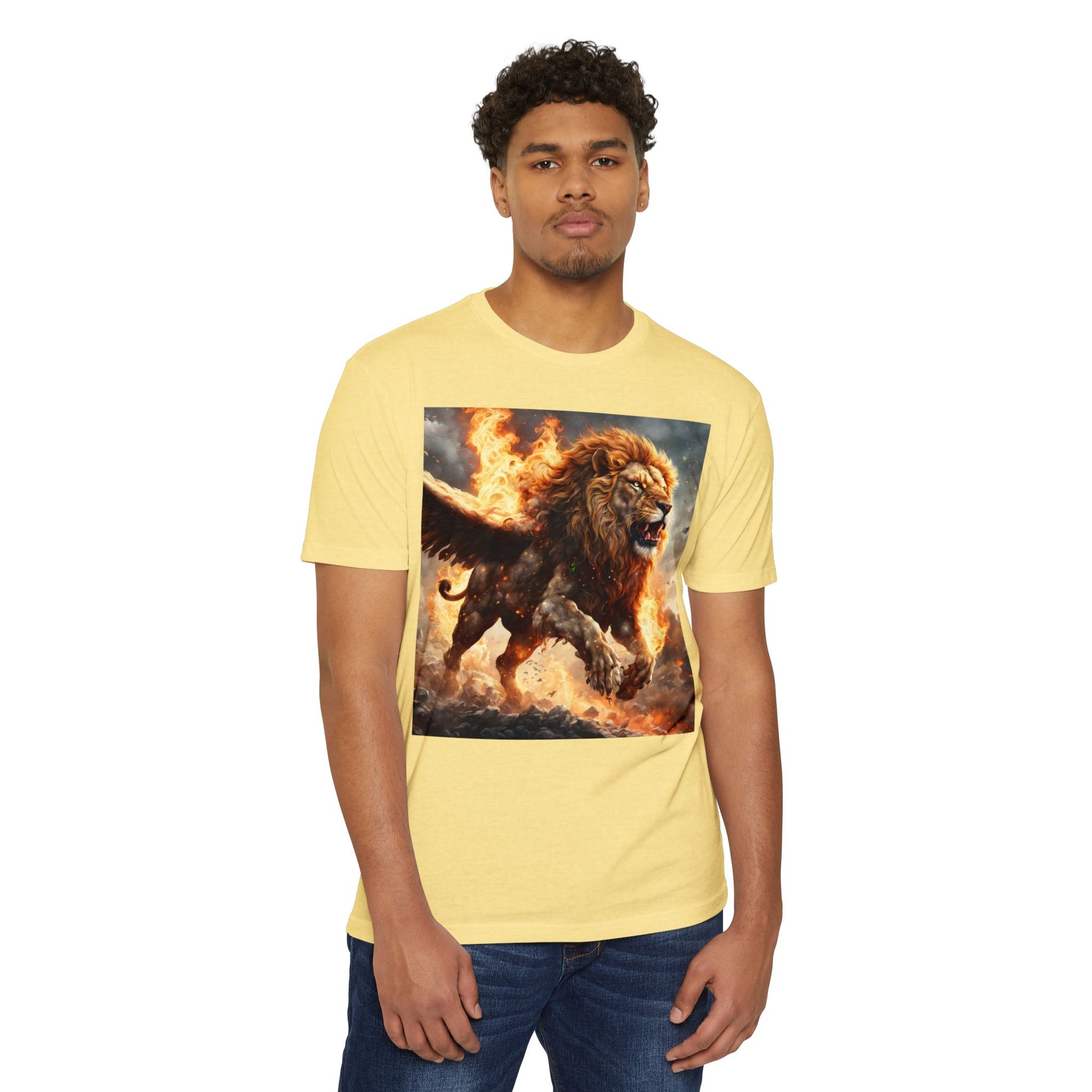 Dynamic Lion Graphic Tee, Unisex T-Shirt, Animal Lover Gift, Summer Casual Wear, Statement Shirt, Unique Graphic Apparel