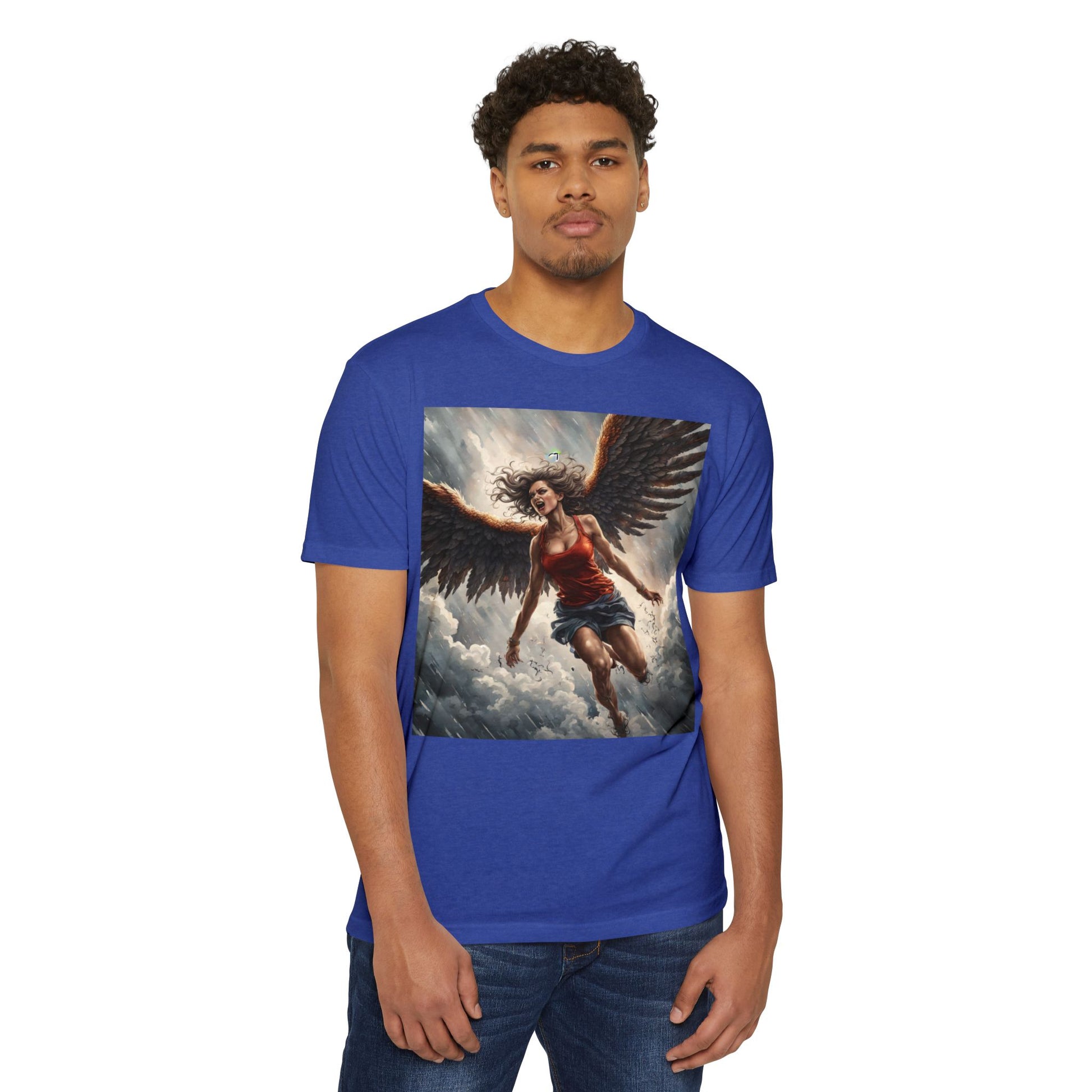 Bold Angel Graphic Tee - Unisex CVC Jersey T-shirt, Spiritual Gift, Trendy Top, Angel Lover Shirt, Unique Graphic T-shirt