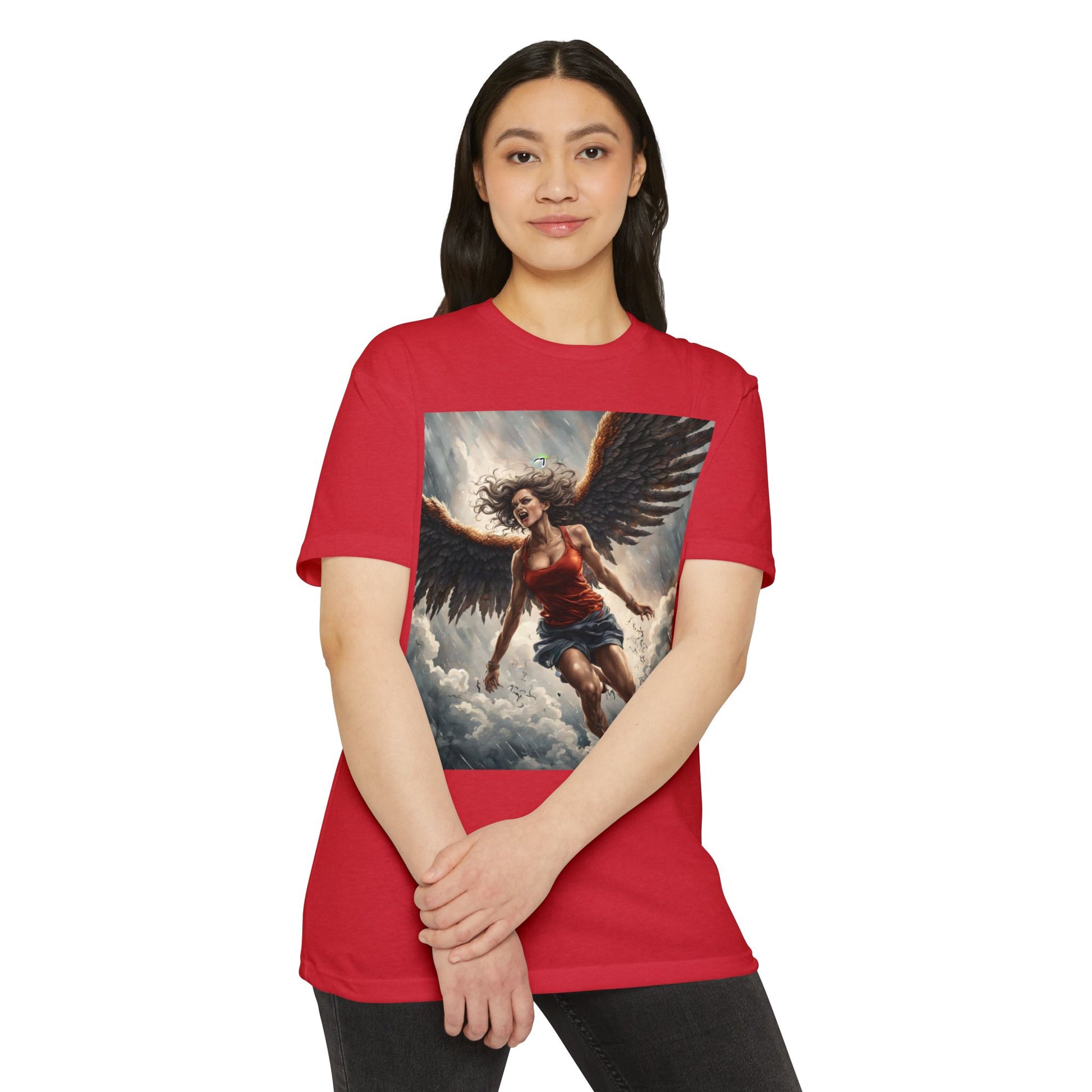 Bold Angel Graphic Tee - Unisex CVC Jersey T-shirt, Spiritual Gift, Trendy Top, Angel Lover Shirt, Unique Graphic T-shirt