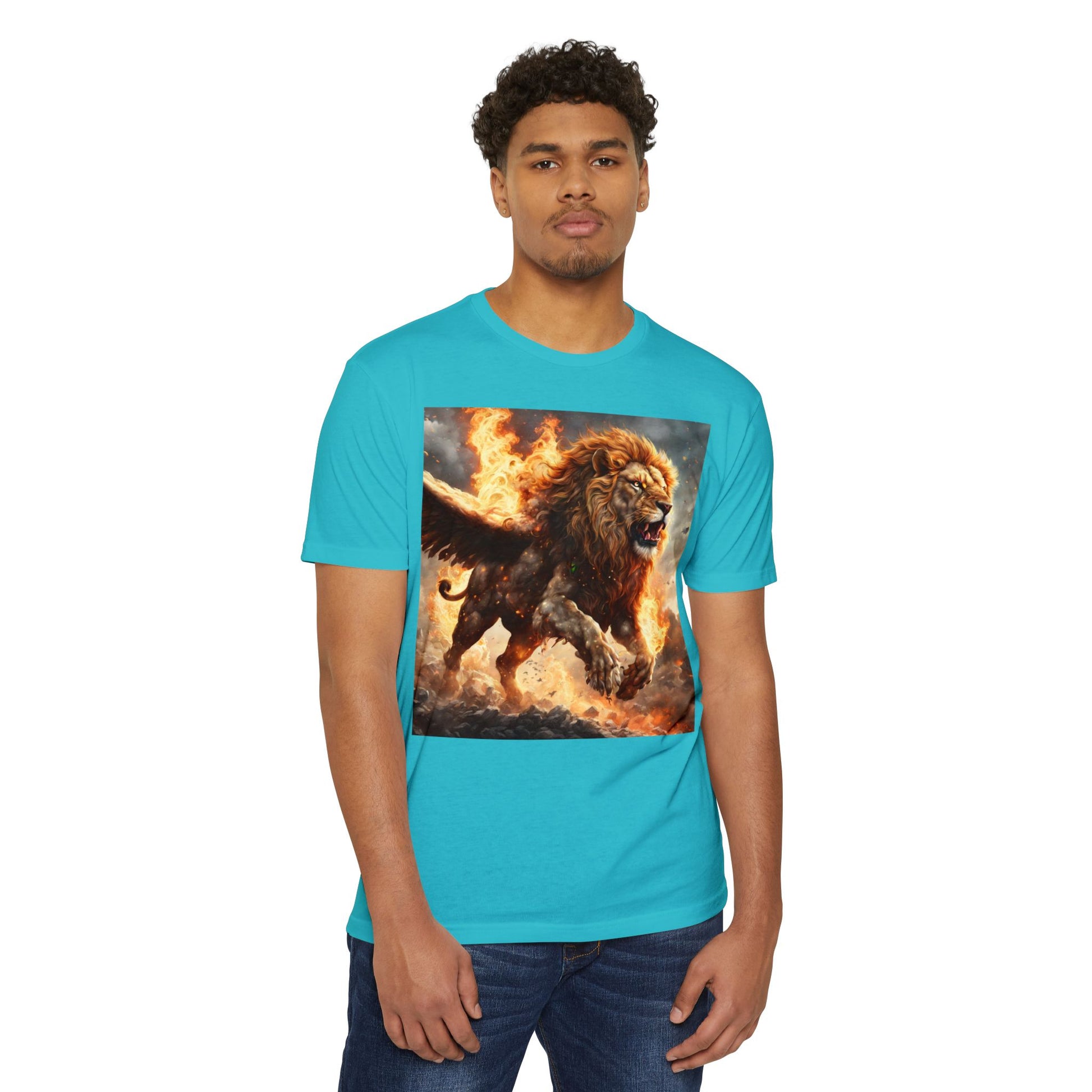 Dynamic Lion Graphic Tee, Unisex T-Shirt, Animal Lover Gift, Summer Casual Wear, Statement Shirt, Unique Graphic Apparel