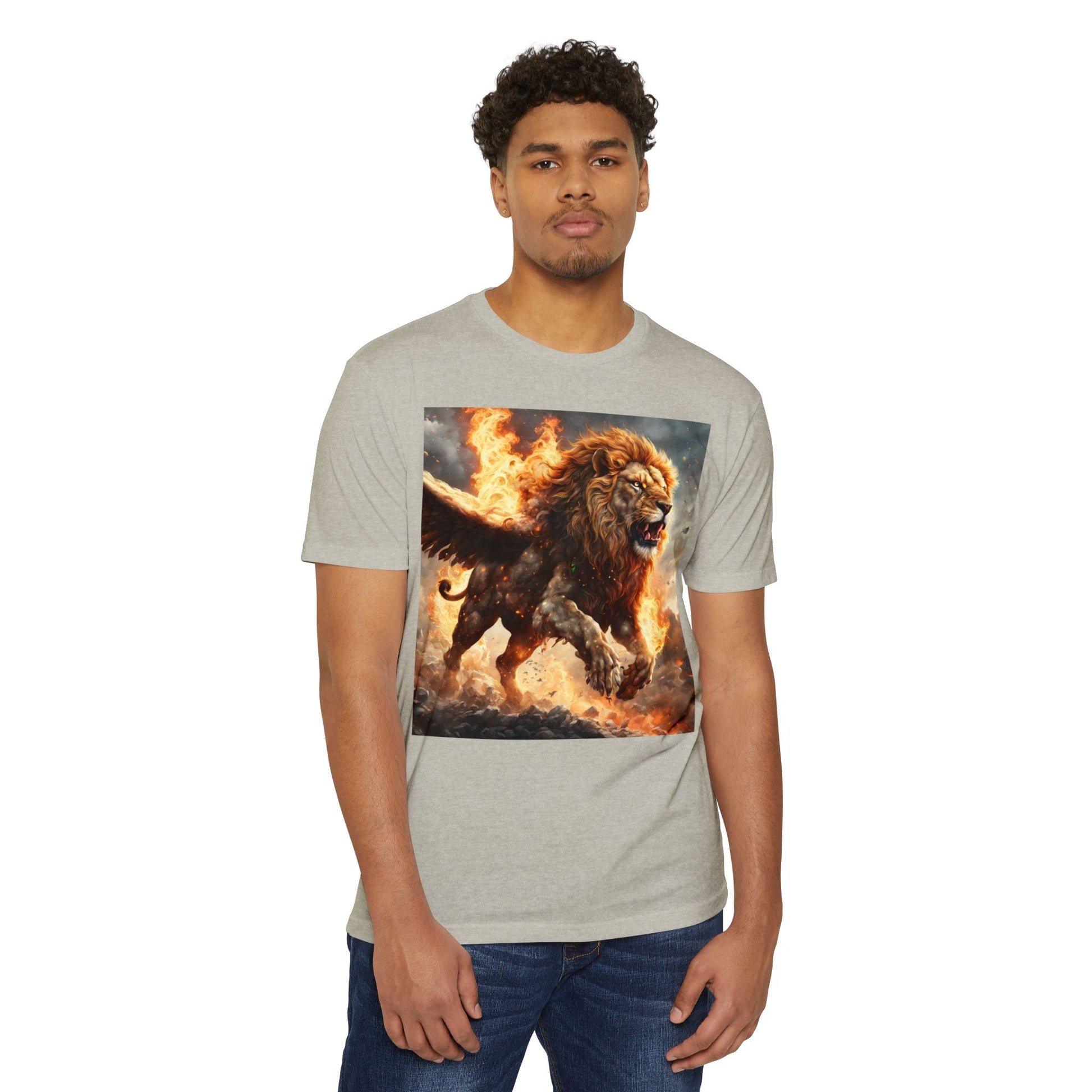 Dynamic Lion Graphic Tee, Unisex T-Shirt, Animal Lover Gift, Summer Casual Wear, Statement Shirt, Unique Graphic Apparel