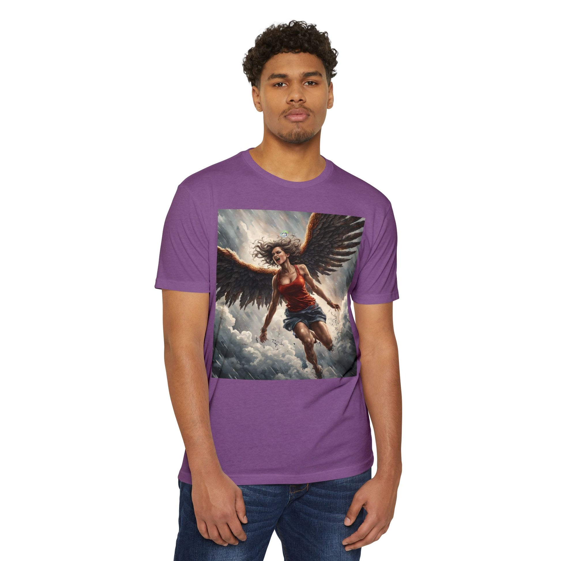 Bold Angel Graphic Tee - Unisex CVC Jersey T-shirt, Spiritual Gift, Trendy Top, Angel Lover Shirt, Unique Graphic T-shirt