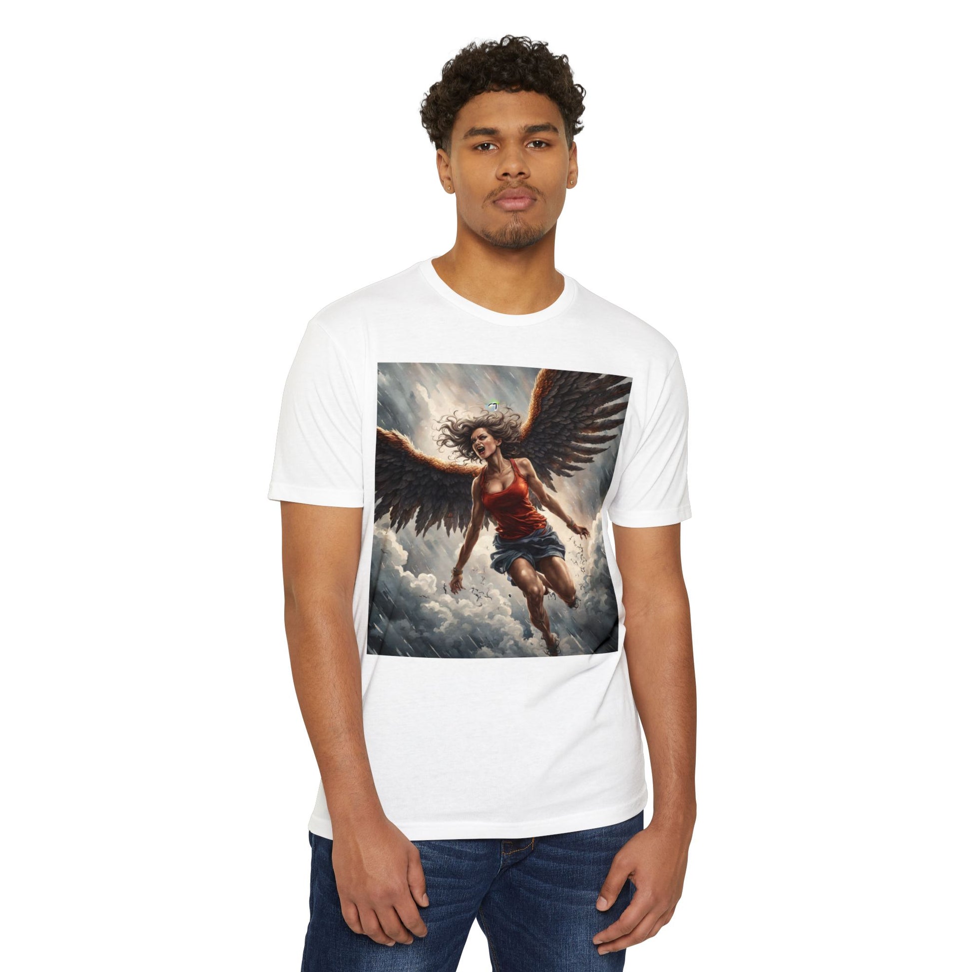 Bold Angel Graphic Tee - Unisex CVC Jersey T-shirt, Spiritual Gift, Trendy Top, Angel Lover Shirt, Unique Graphic T-shirt