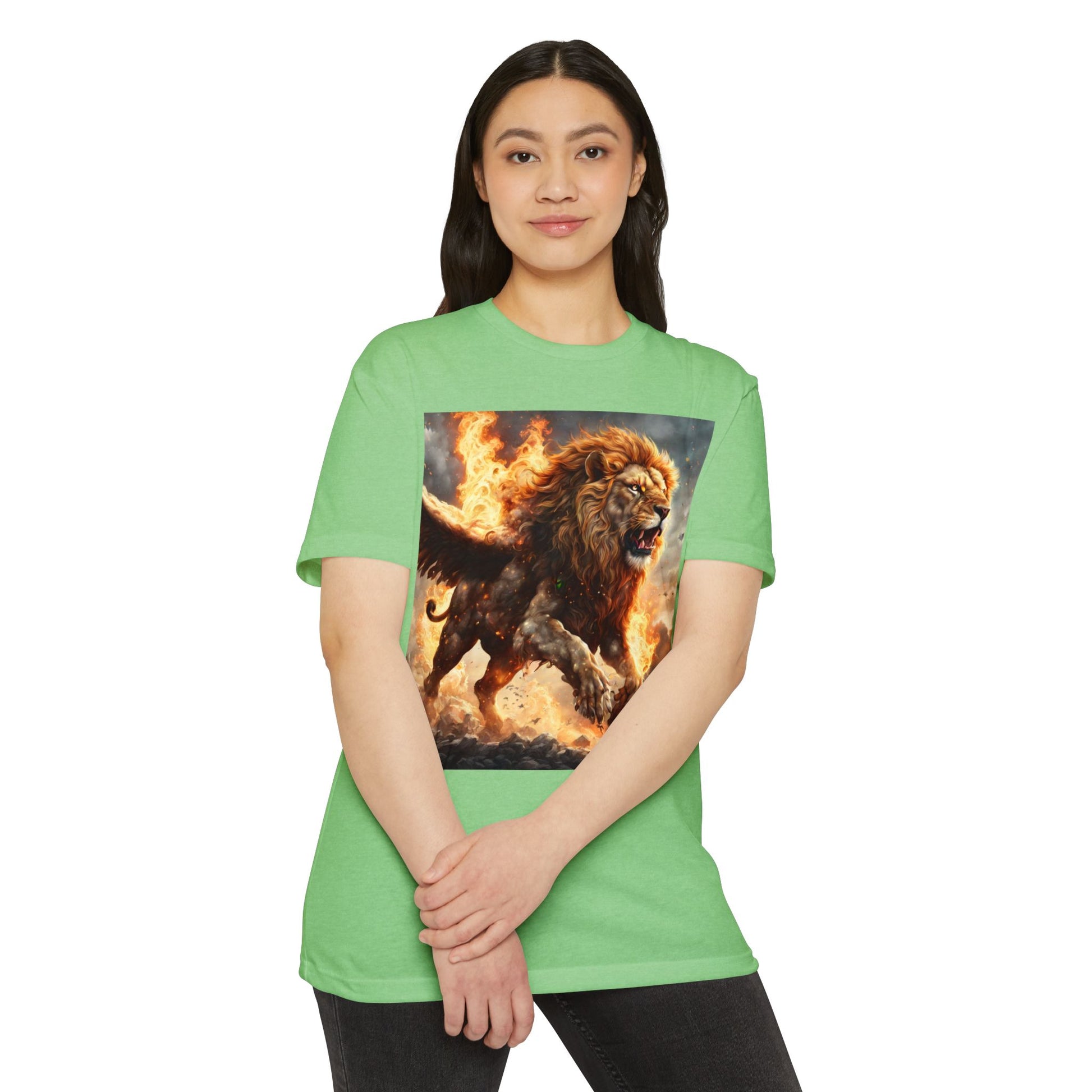 Dynamic Lion Graphic Tee, Unisex T-Shirt, Animal Lover Gift, Summer Casual Wear, Statement Shirt, Unique Graphic Apparel