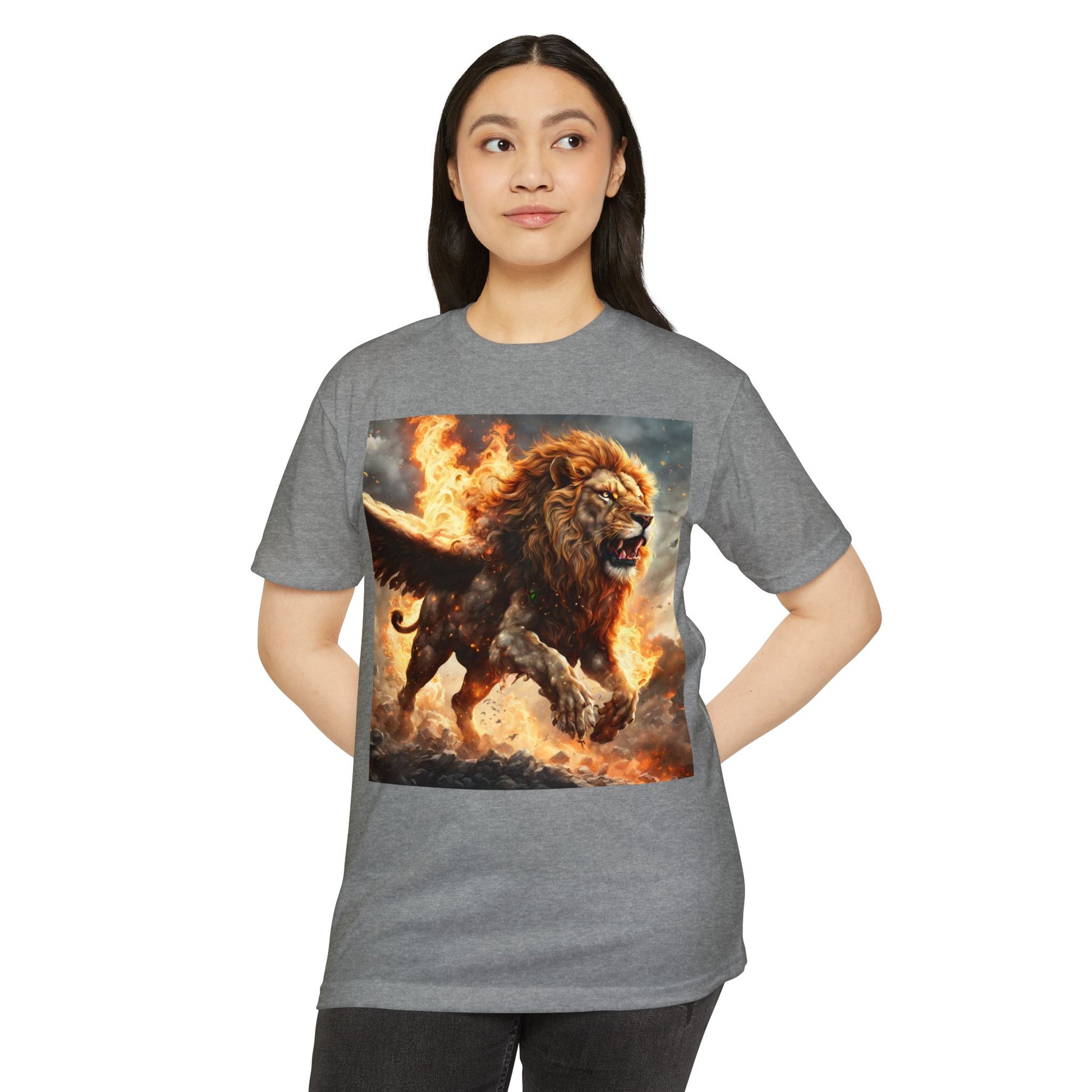 Dynamic Lion Graphic Tee, Unisex T-Shirt, Animal Lover Gift, Summer Casual Wear, Statement Shirt, Unique Graphic Apparel