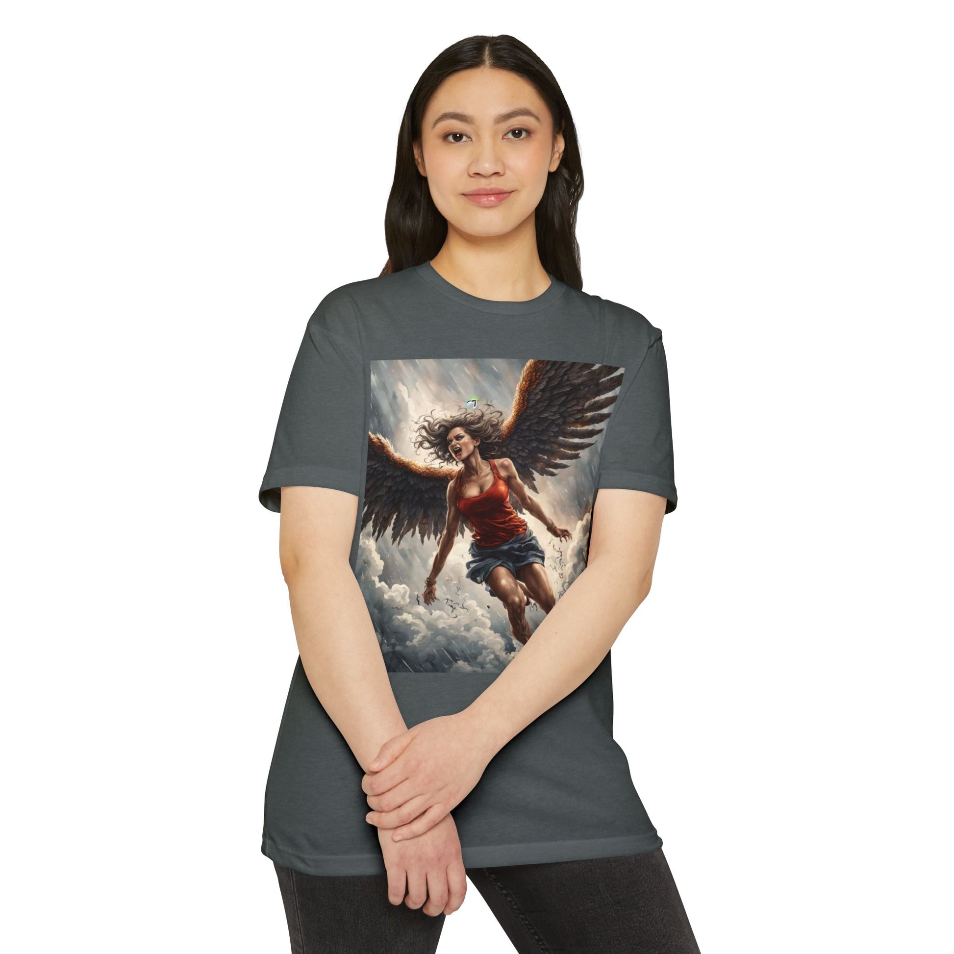 Bold Angel Graphic Tee - Unisex CVC Jersey T-shirt, Spiritual Gift, Trendy Top, Angel Lover Shirt, Unique Graphic T-shirt