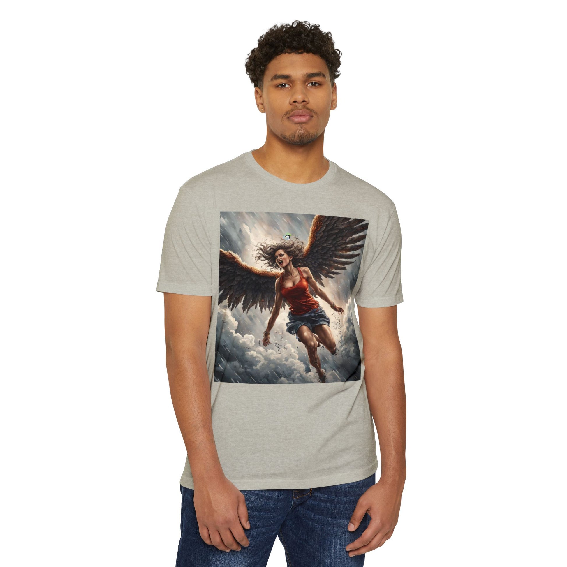 Bold Angel Graphic Tee - Unisex CVC Jersey T-shirt, Spiritual Gift, Trendy Top, Angel Lover Shirt, Unique Graphic T-shirt